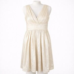 Yalo Los Angeles Dress Sleeveless Metallic Shimmering Glam Boho Luxe L Party NEW